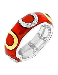 Pink Enamel Horseshoe Ring
