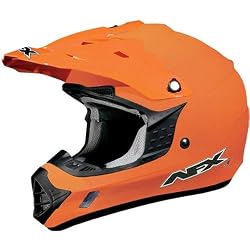 AFX Solid Adult FX-17 Off-Road Motorcycle Helmet w/ Free B&F Heart Sticker Bundle - Orange