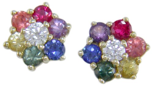 Childrens Toyshop  Jewelry : 18KT Rainbow Sapphire Earrings