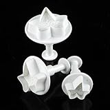 私の家族 3枚入縞模様のあるツタの葉ケーキ クッキー フォンダン プランジャー カッター