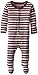 L'Ovedbaby Unisex-Baby Organic Cotton Footed Overall, Eggplant Stripe, 6-9 Months