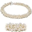 HinsonGayle Triple Strand High-Luster White Dancing Pearl Torsade Necklace 18 Inches