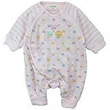 LoveLoveKids(ラブラブキッズ) ベロアアニマル顔Pt+ボーダーモンキーオール 60cm/ピンク NO.KK-31-3221