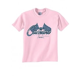 Camaro - Blue Crossed Flags - Light Blue Youth Tee