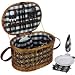 Household Essentials ML-2715 Woven-Willow Oval-Shaped 4-Person Picnic-Basket Set