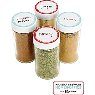 Martha Stewart Home Office with Avery, Kitchen Labels, Red Border, Round, 1-5/8