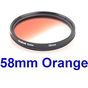 NEEWER® 58MM Gradual Color Orange Blending Lens Filter for ANY Camera Lens with 58MM Filter Thread