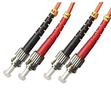 1M Multimode Duplex Fiber Optic Cable (62.5/125) - ST to ST