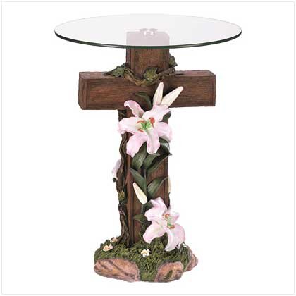 Inspirational Glass Top Faux Accent Table