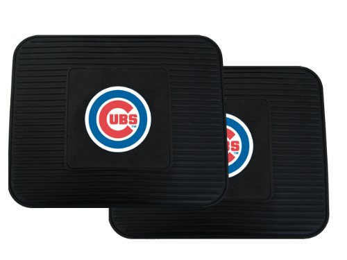 A Set of 2 MLB Universal Fit Rear All-Weather Utility Floor Mats - Chicago Cubs