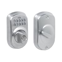 Schlage BE365 PLY 626 Plymouth Keypad Deadbolt, Satin Chrome
