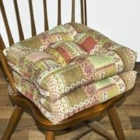 Greendale Home Fashions Chair Cushion, Fairview Patchwork, Earth, Set of 2