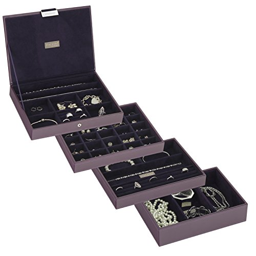 Stackers | Jewelry Box | classic purple & purple velvet stacker set of 4