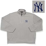 New York Yankees MLB Glacier Fleece Pullover Sweatshirt (Heather Grey)