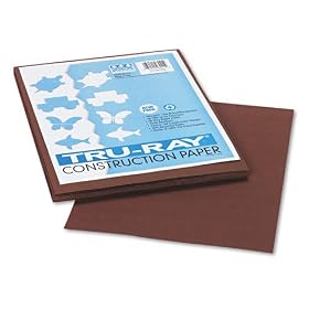 Pacon 103024 - Tru-Ray Construction Paper, 76 lbs., 9 x 12, Dark Brown, 50 Sheets/Pack-PAC103024