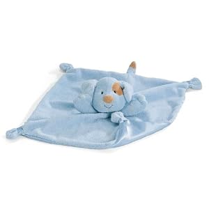 Gund Baby Blue Dog Satineesnug Blankie by Gund