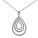Sterling Silver Large Tear Drop Design CZ Necklace