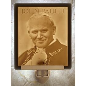 Pope John Paul II Flat Porcelain Lithophane Nightlight