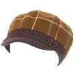 New Plaid Ribbed Knit 2 Button Newsboy Gatsby Cabbie Cap Hat Brown