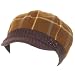 New Plaid Ribbed Knit 2 Button Newsboy Gatsby Cabbie Cap Hat Brown