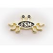 'Shapely' Flying Spaghetti Monster Lapel Pin - bright gold finish