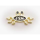 'Shapely' Flying Spaghetti Monster Lapel Pin - bright gold finish