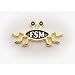 'Shapely' Flying Spaghetti Monster Lapel Pin - bright gold finish