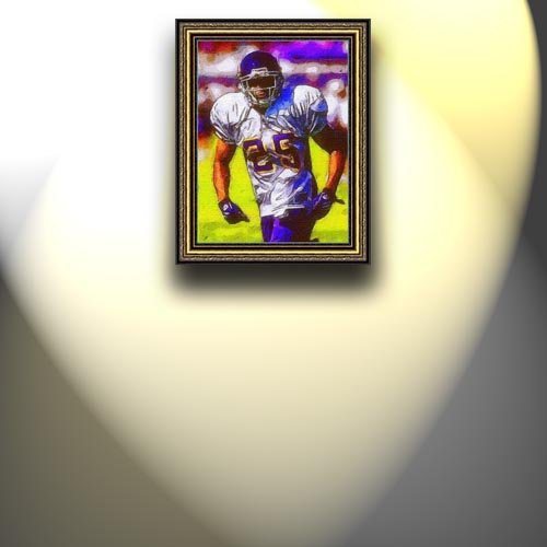 Completely Handpainted American Football Sport Painting, Custom Order FL3402, Oil on Canvas, with Option to Paint Jerry, Brett & Co. from Any Other Favorite Photograph or Picture, Unframed, Size 25'' x 34