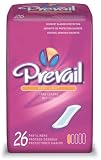 Prevail PantyLiners - VERY LIGHT Absorbency - 7.5 inches long, Full Case of 312 Pads (162-3230)