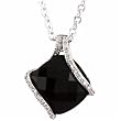 Genuine Onyx and Diamond Pendant