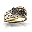 14K Yellow Gold Black Diamond Ring