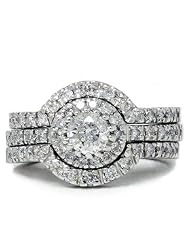 1.25ct Diamond Engagement Matching 14k Wedding Ring Set by 