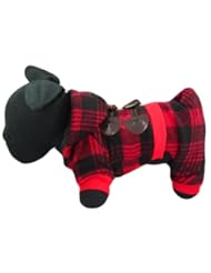 Pet Products: Alfie Couture Designer Pet Apparel - Hayley Flannel Coat Jumper - Color: Red, Size: M - Alfie