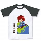 まいまいのどんくさいが28時間放送！　ぱぴこＴシャツ ラグランTシャツ(ホワイト×ブラック) M
