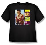 Elvis - Blue Hawaii Album Youth T-Shirt In Black