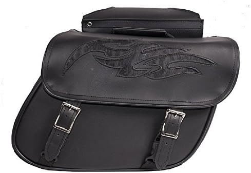 Motorcycle Saddlebags with Flame Design