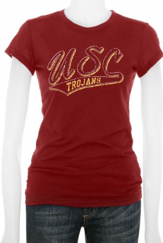 USC Trojans Women's Cardinal Tail Sweep Cube T-Shirt