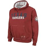 MLB Men's Texas Rangers Classic Experience Hooded Fleece Pullover (Pro Navy/Pro Scarlet, X-Large)