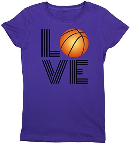 Miolu Youth Girls - Love Basketball Square - T-Shirt, Medium, Purple