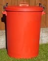 110 Litre Red Bin/Refuse Bin With Lockable Lid