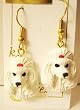 Poodle White - Dog Figurine Jewelry Earrings