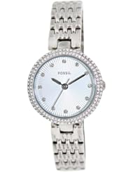 Fossil Womens ES3345 Olive Analog Display Analog Quartz Silver Watch
