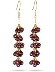 30.00+ Garnet Grapevine Earrings in 18K Yellow Gold