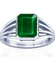 Platinum Emerald Cut Emerald Womens Astrological Ring
