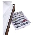 WENKO 4610010100 Unterbettkommode Lavendel f�r Schuhe - mit Duft zur Mottenabwehr, atmungsaktives Vlies, 76 x 15 x 60 cm, wei�-lavendel