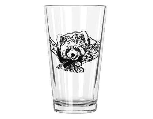 Corkology Red Panda Pint Glass, Clear