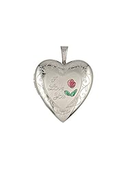 Sterling Silver Heart Shape " I Love You" Sterling Silver Locket