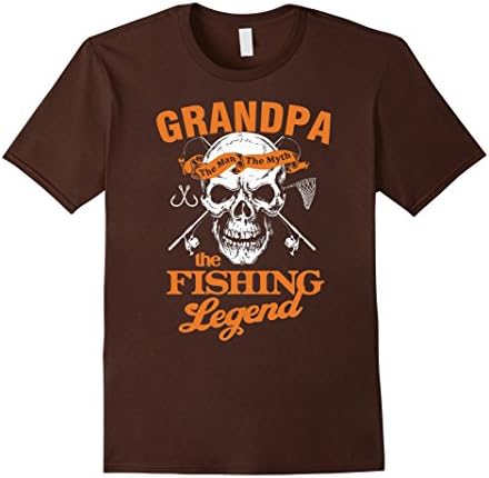 Men's Grandpa Fishing T-shirt , Grandpa The fising Legend Medium Brown