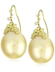 Vibes "Fairytale" 18 Karat Gold, Golden South Sea Pearl and Diamond Earrings