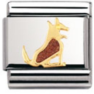 Nomination Composable Classic TIERE - LAND Edelstahl, Email und 18K-Gold (Hund sitzend) 03 Preisvergleich